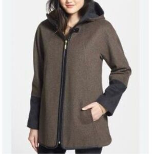 Ellen Tracy Mocha Brown Coat Sz 14